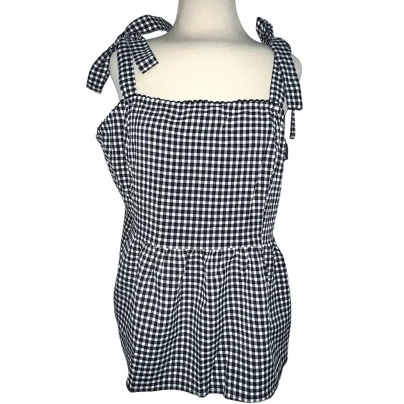 Skies are Blue Gingham Flowy Blouse - Picture 1 of 8